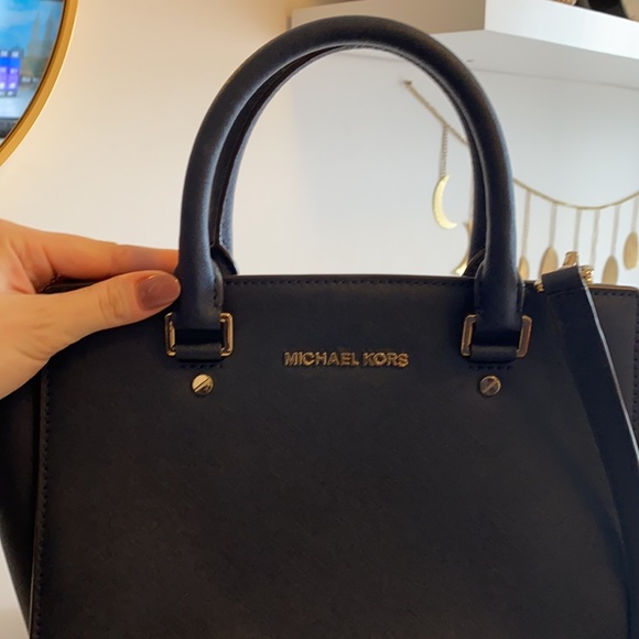 Michael Kors Navy Selma Bag, Medium Satchel - Picture 9 of 10